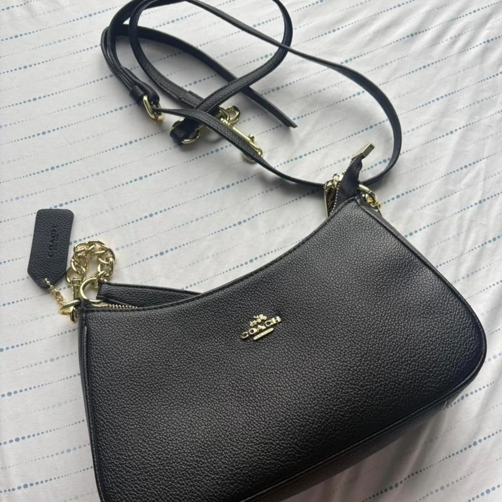 Coach Black Leather Shoulder Bag - Picture 1 of 3
